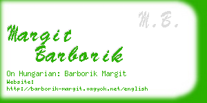 margit barborik business card